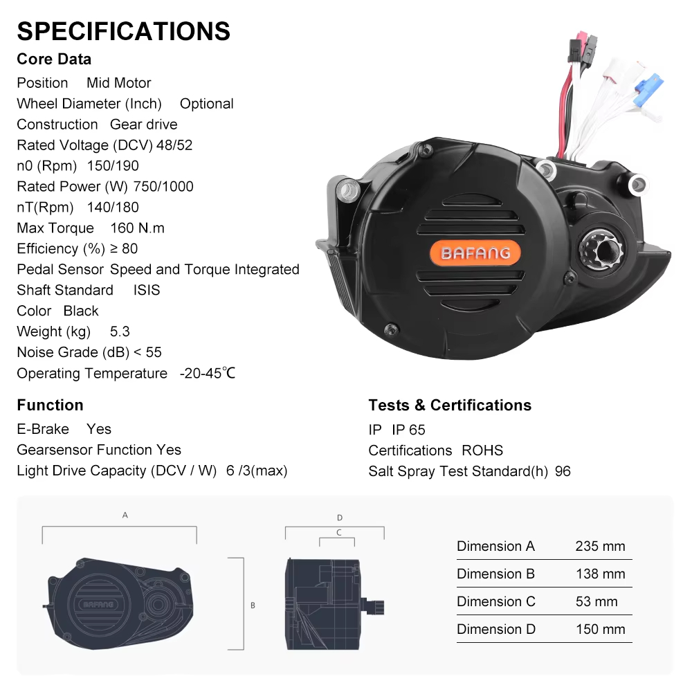 Kit de conversion pour vélo él - Mid Drive Conversion Kit 1000W avis et prix